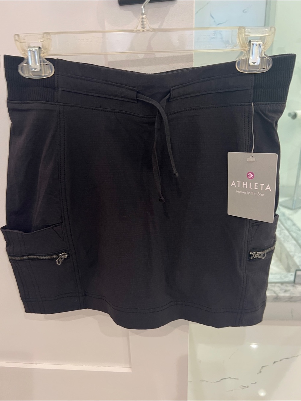 Athleta Black Active Skort with Zip Pockets never worn